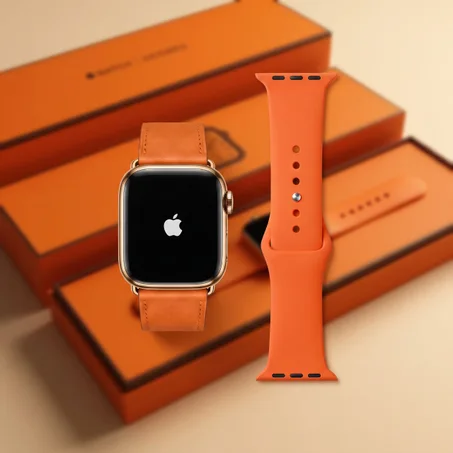 Montre connectée design premium — style Hermès
