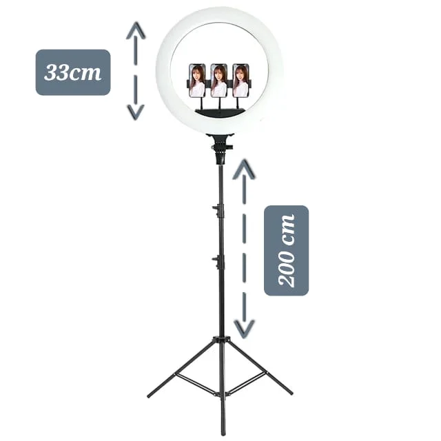 tripod 2 metres + ring light 33cm
