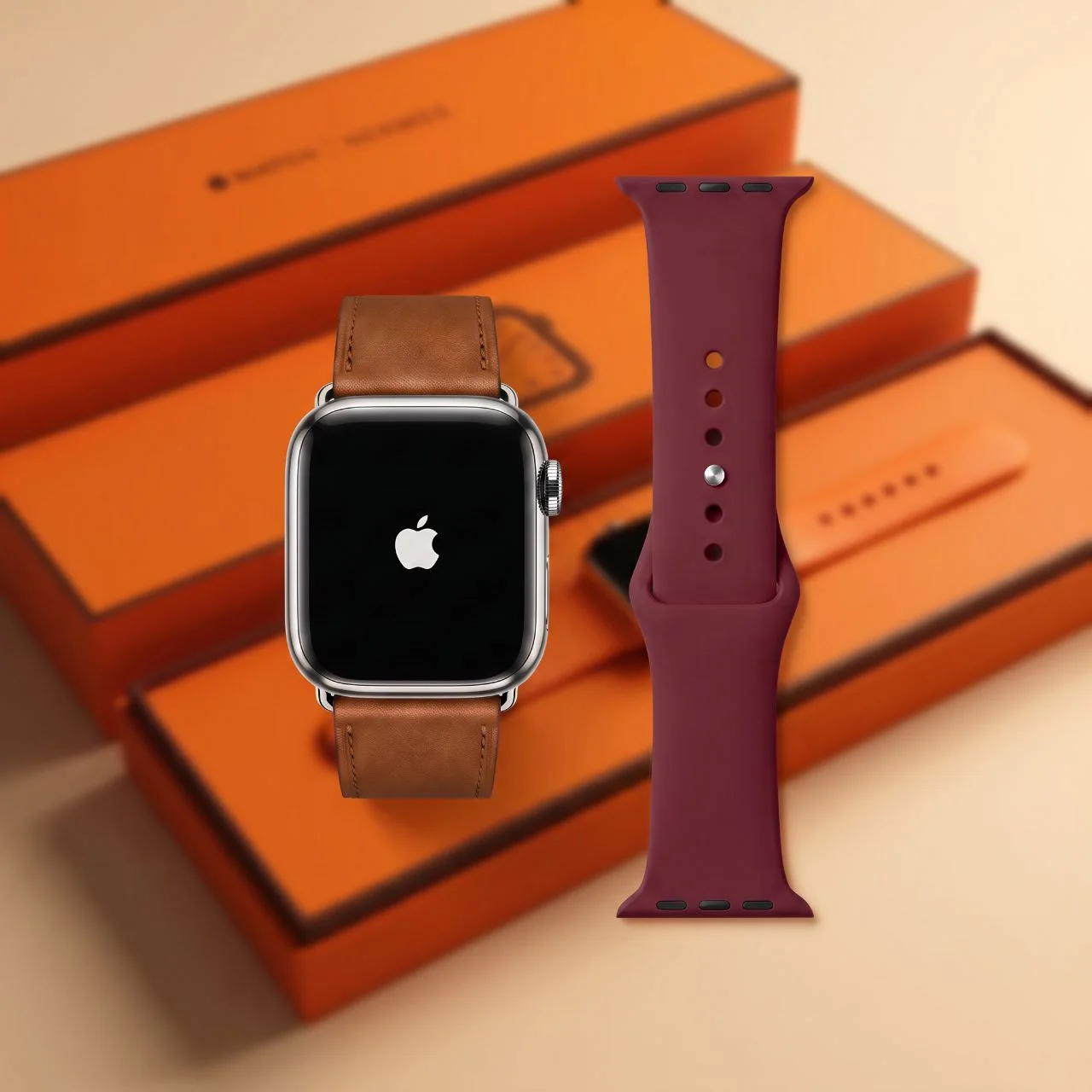 Montre connectée design premium — style Hermès
