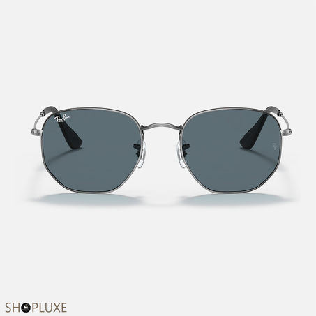 RAY-BAN HEXAGONAL POLI GUNMETAL BLEU
