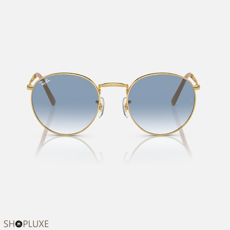 RAY-BAN NEW ROUND POLI OR BLEU