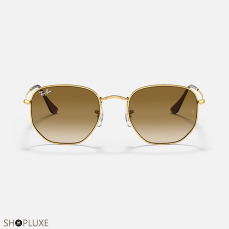 RAY-BAN HEXAGONAL POLI OR MARRON