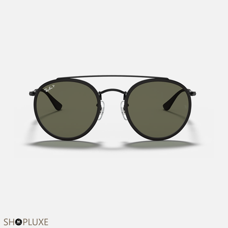 RAY-BAN ROUND DOUBLE BRIDGE POLI NOIR VERT