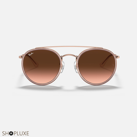 RAY-BAN ROUND DOUBLE BRIDGE POLI CUIVRE MARRON