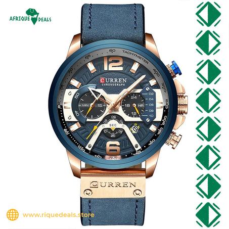 Montre En Cuir Véritable Pour Homme