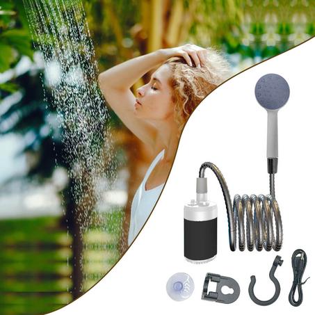 دوش محمول مع مضخة تعمل بالشحن