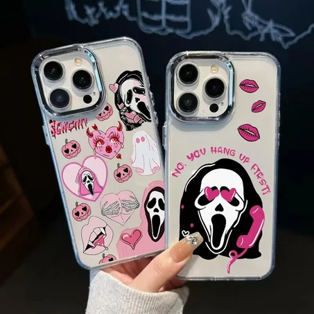 🖤 Casing Ghostface Pink Aesthetic - أناقة الرعب بلسمة كيوت لهاتفك! 📱✨