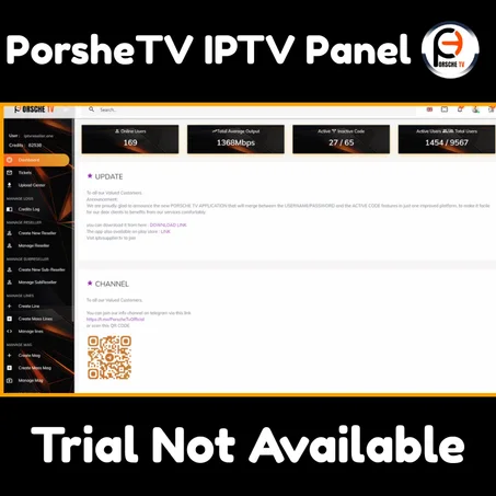 🔥 PorscheTV IPTV Reseller Panel – 850 Credits + BONUS IBO Panel 🔥