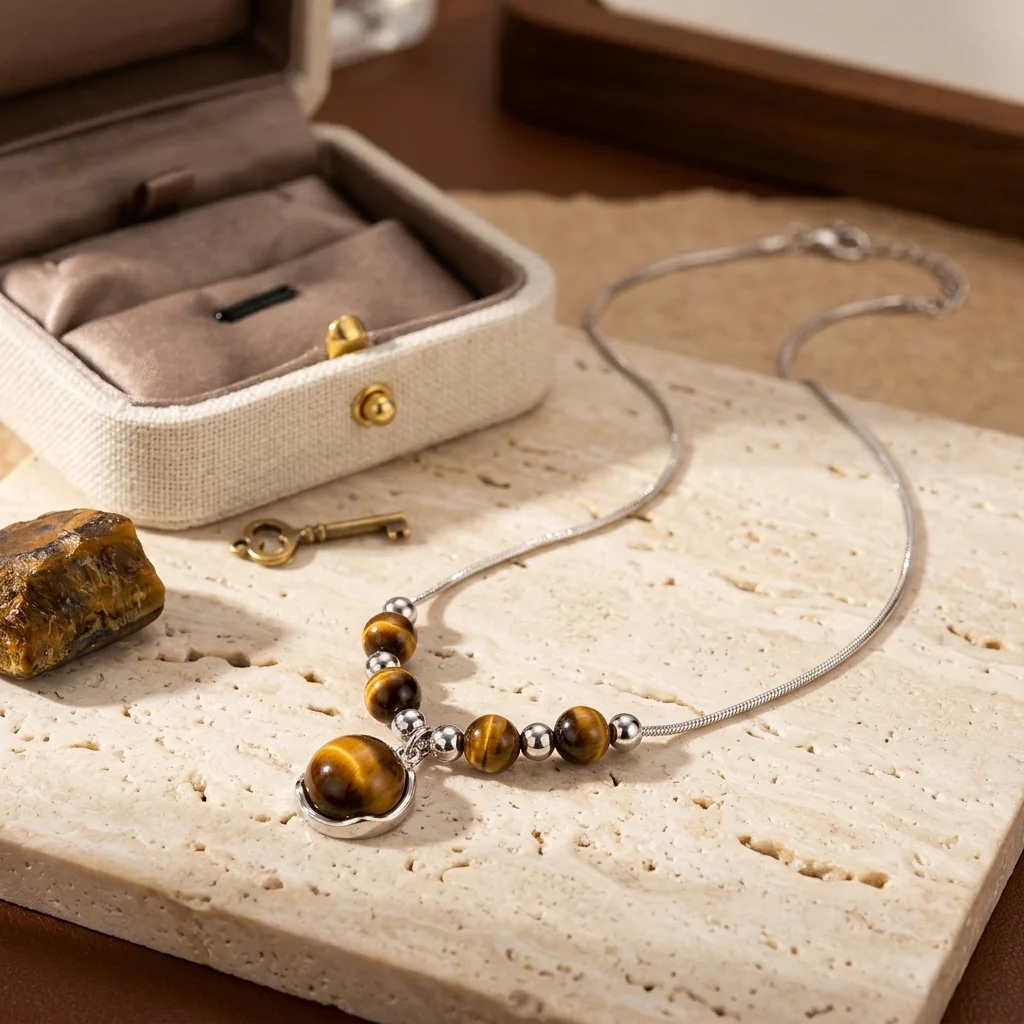 Collier Perles Tigre
