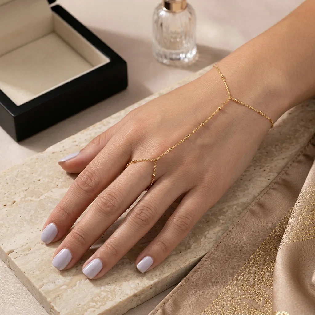Bague-Bracelet Chaîne Dorée
