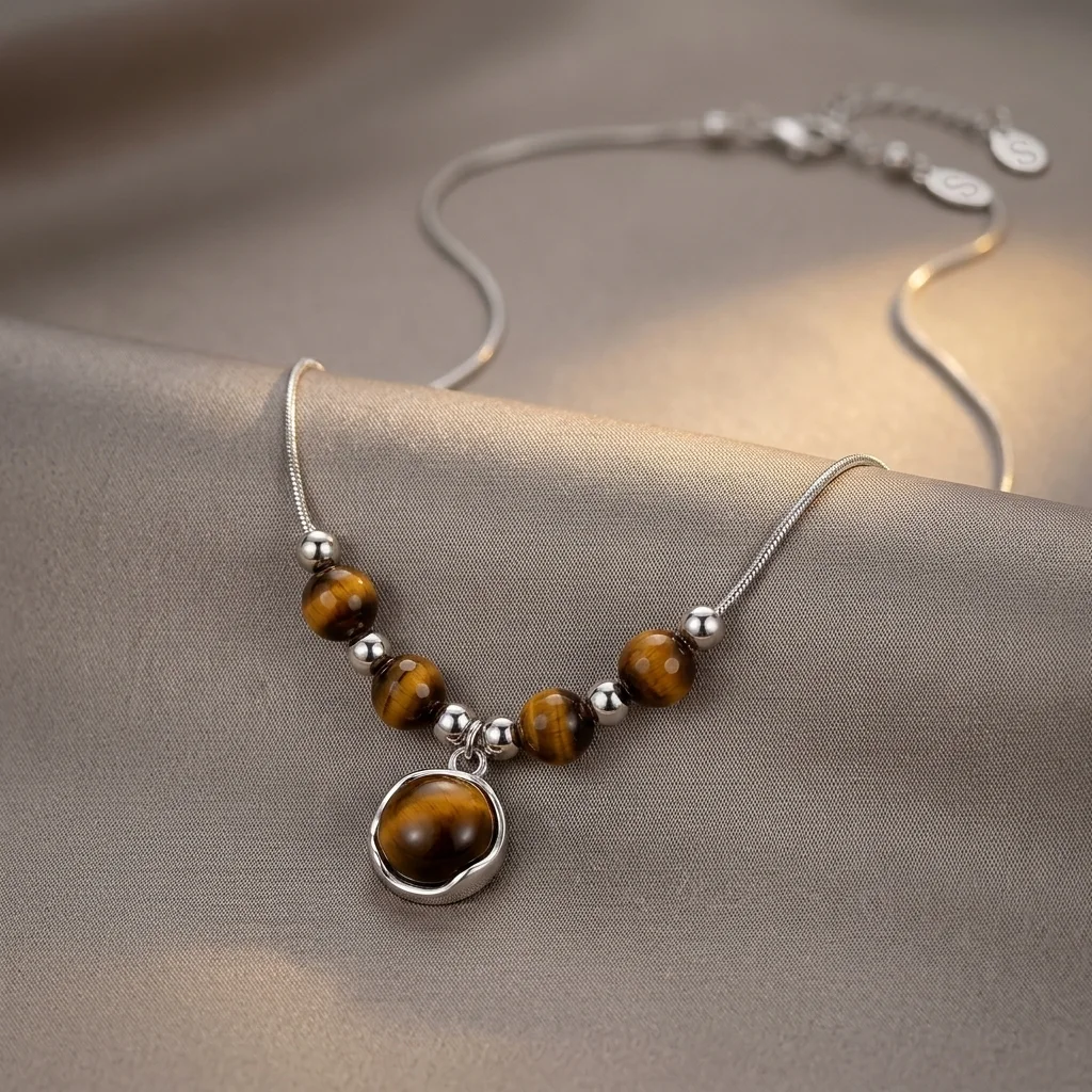 Collier Perles Tigre