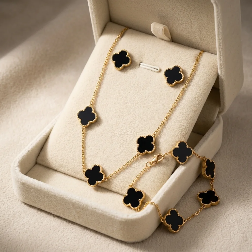 Parure Trèfle Royal Noir