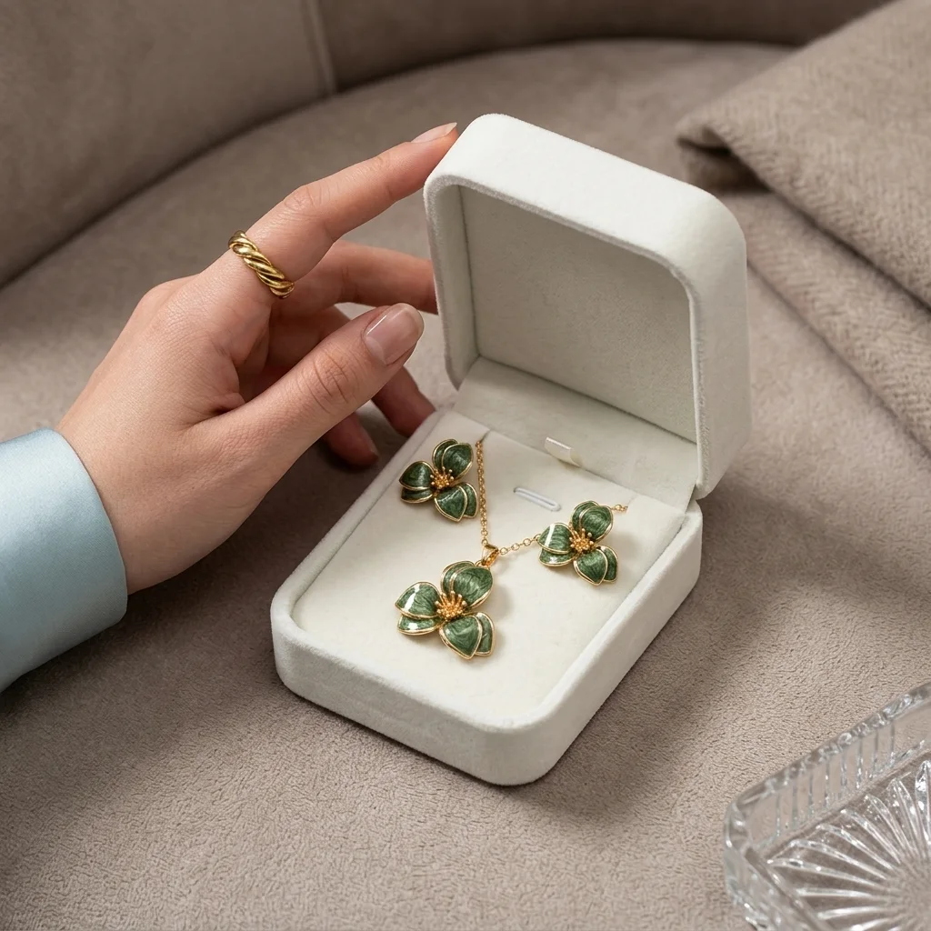 Parure Trèfle Émeraude