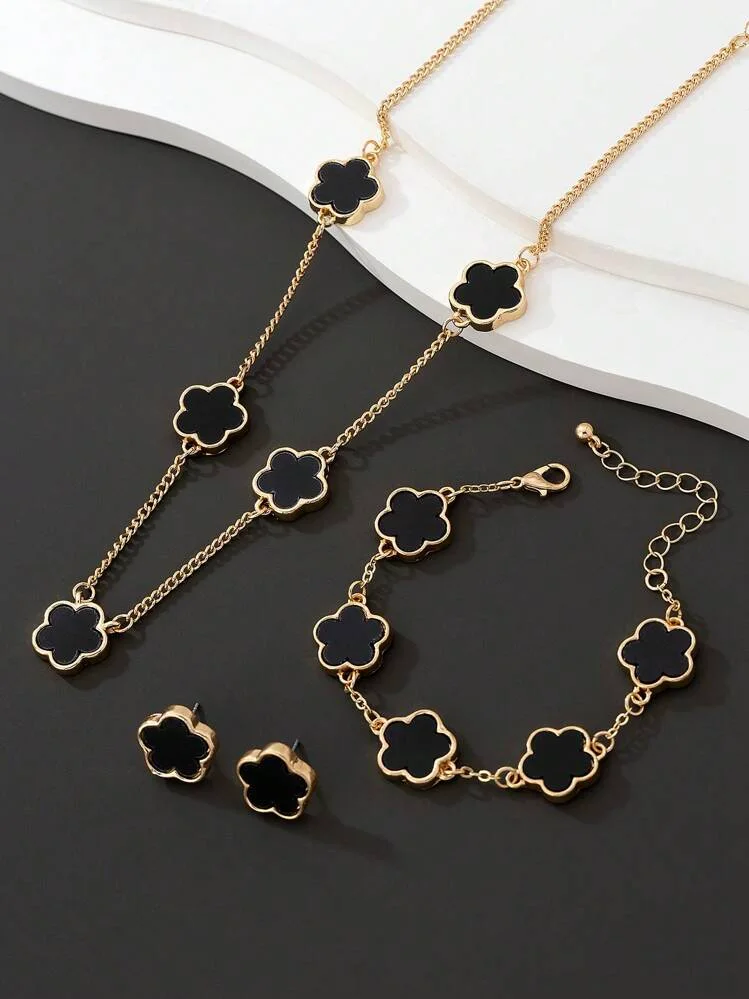 Parure Trèfle Royal Noir