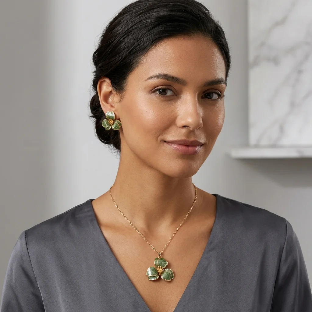 Parure Trèfle Émeraude