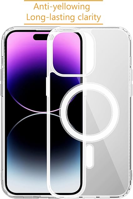 Coque magnétique transparente pour iPhone 11 Pro Max, compatible avec MagSafe, [aimant puissant] [ne jaunit pas] Coque fine transparente pour téléphone –