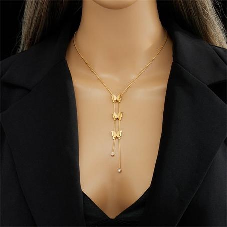 Collier papillon inoxydable
