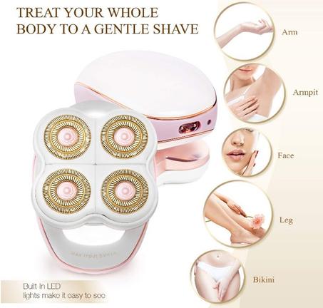 ماكينة حلاقة كهربائية لأرجل خالية من العيوب بأربعة رؤوس وغير مؤلمة