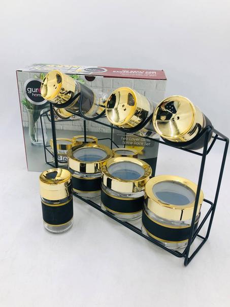 6 علب بهارات زجاجية روعة