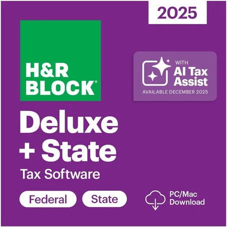 H&R Block Tax Software Deluxe + State 2025 Win/Mac [PC/Mac Online Code]