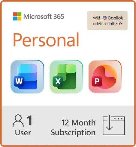 Microsoft 365 Personal | Suscripción de 12 meses, 1 persona| Aplicaciones de oficina premium | Almacenamiento en la nube OneDrive de 1 TB | Descarga de PC/Mac | Se requiere activación