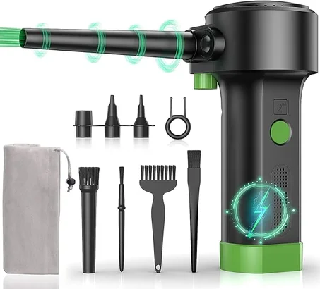 Plumero de aire eléctrico para limpiar la computadora, soplador de aire inalámbrico portátil de 91000 RPM con batería recargable