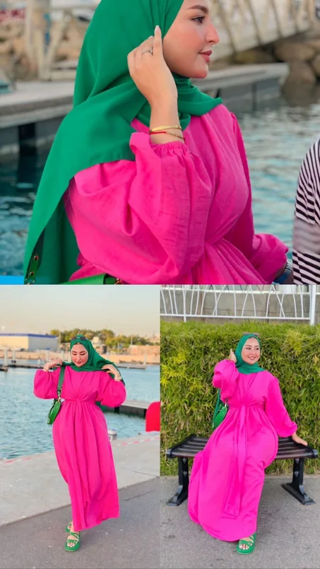 ROBE CROISEE LIN FUSCHIA