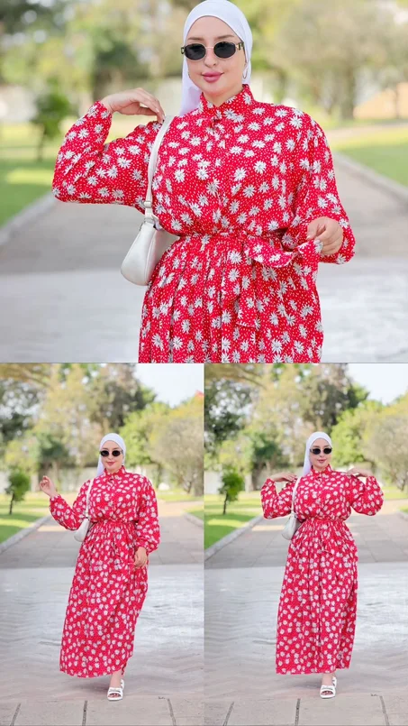 ROBE CREPE ROUGE