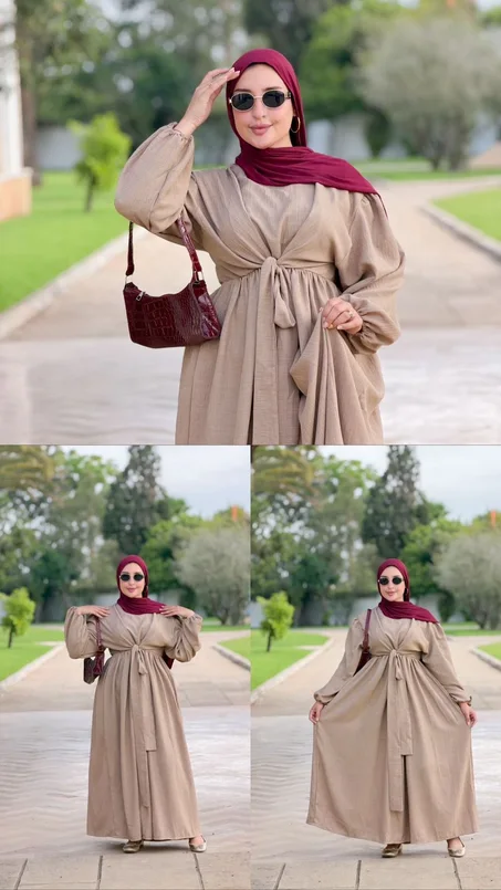 ROBE CROISEE LIN BEIGE