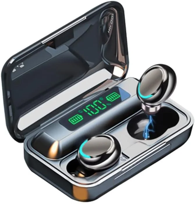 سماعة Samsung F9 Pro Plus - باوربانك مدمج وصوت بيز قوي | Samsung F9 Pro Plus Earbuds - Built-in Powerbank & Deep Bass