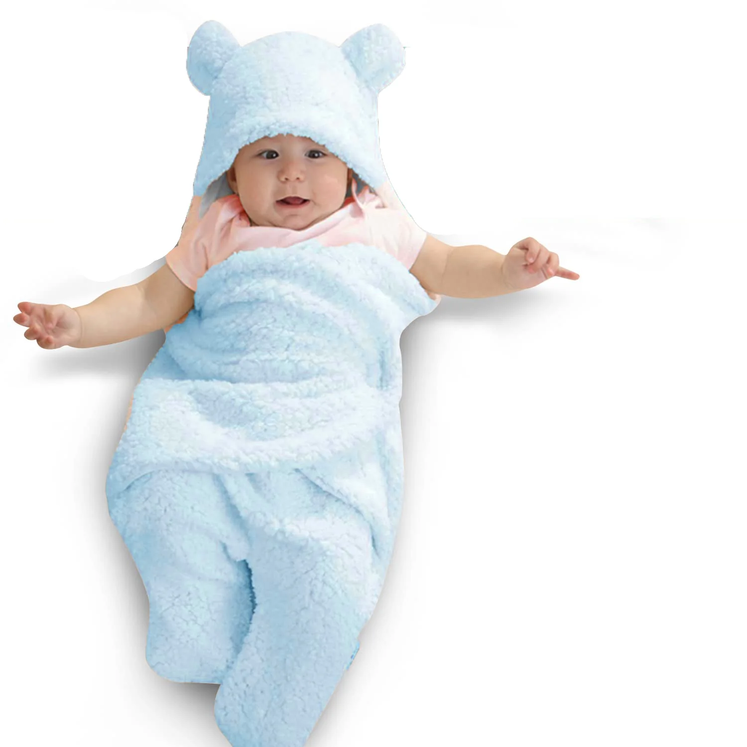 بورت بيبي شتوي ناعم بآذان لطيفة - لون لبني