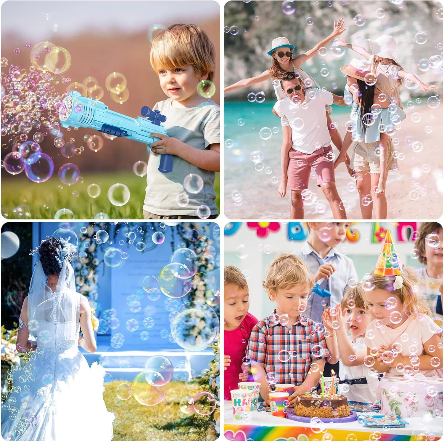 مسدس فقاعات القرش العملاق (3000 فقاعة/دقيقة) - أزرق