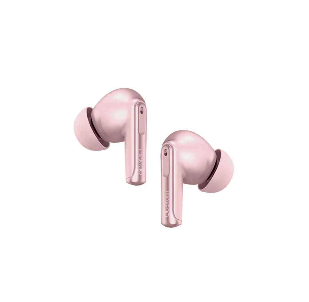 سماعات أذن وينجو تتميز بتصميم مريح وناعم من اي بادز (وردي ناعم)، لاسلكي، داخل الأذن