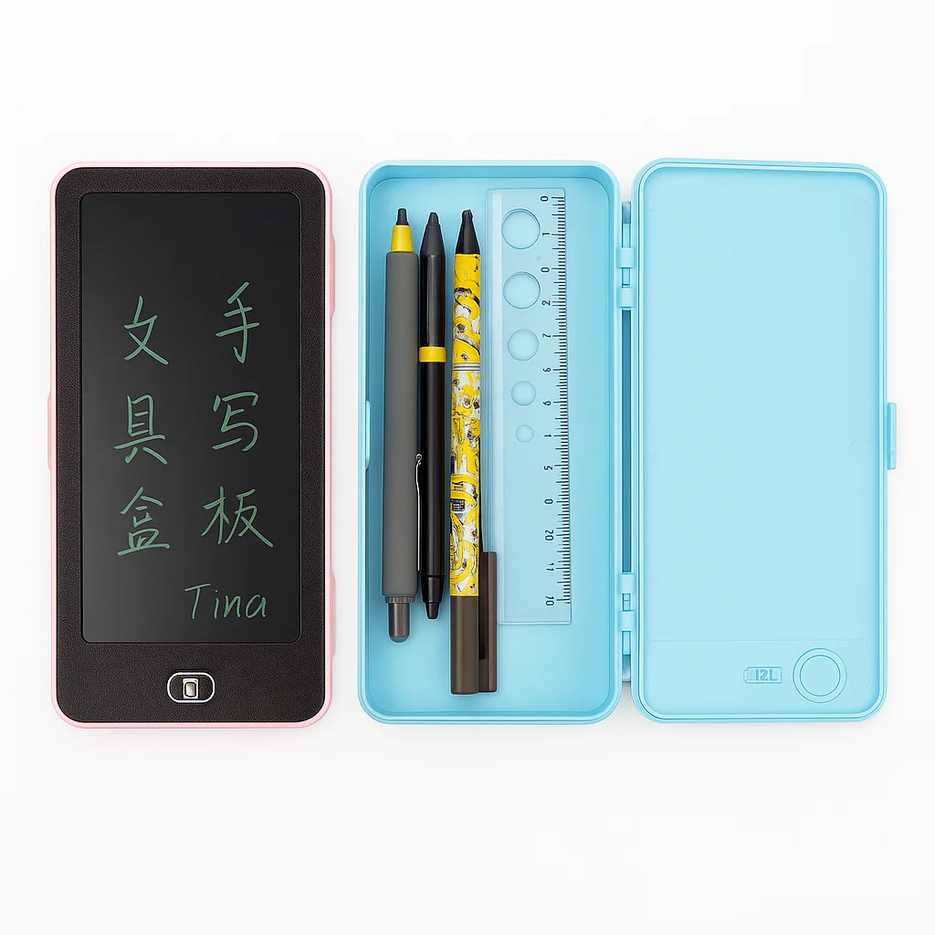 المقلمة الذكية 2 في 1 (مقلمة + سبورة كتابة LCD) - ألوان متنوعة