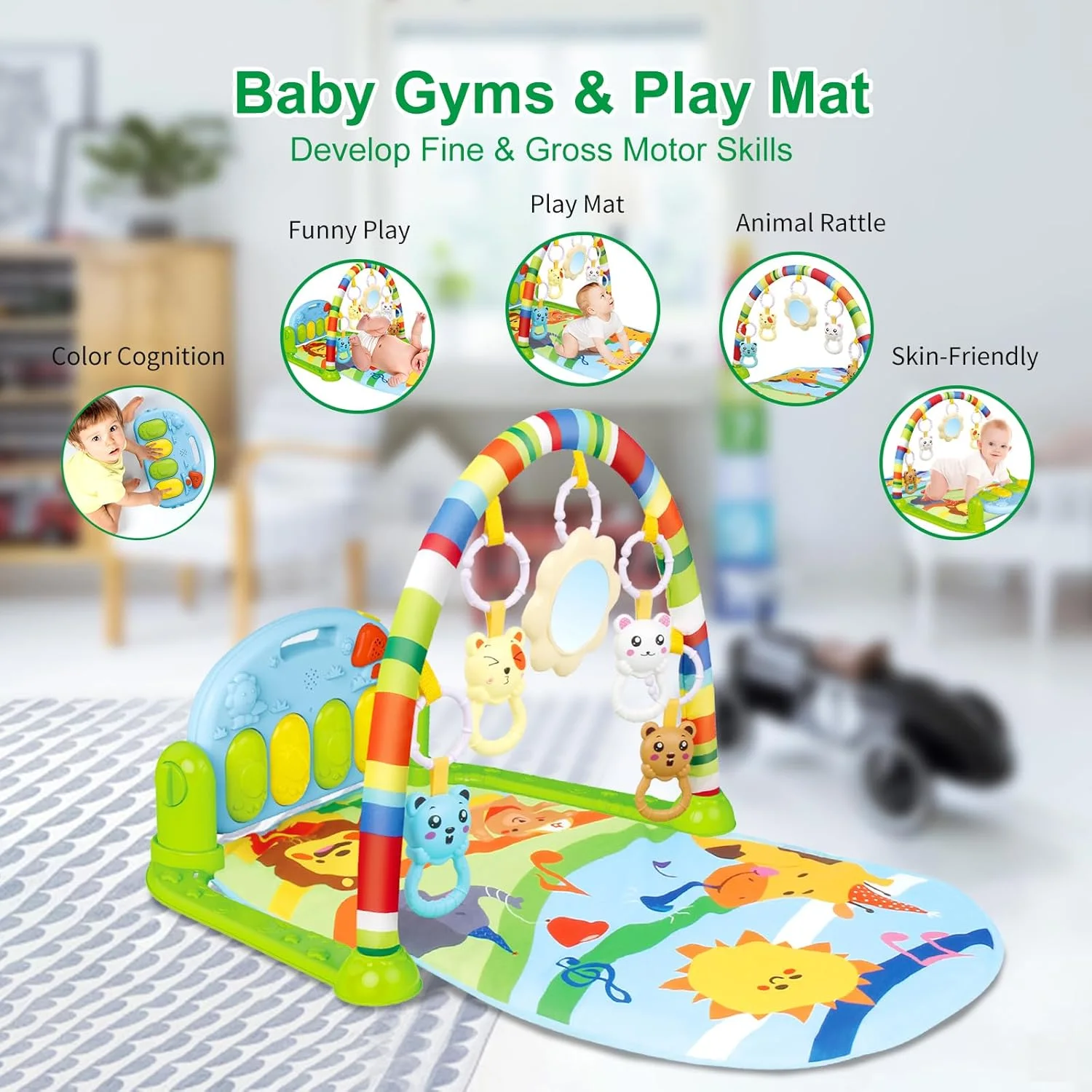 سجادة ألعاب البيانو الذكية (Piano Kick & Play) - لتنمية مهارات طفلك