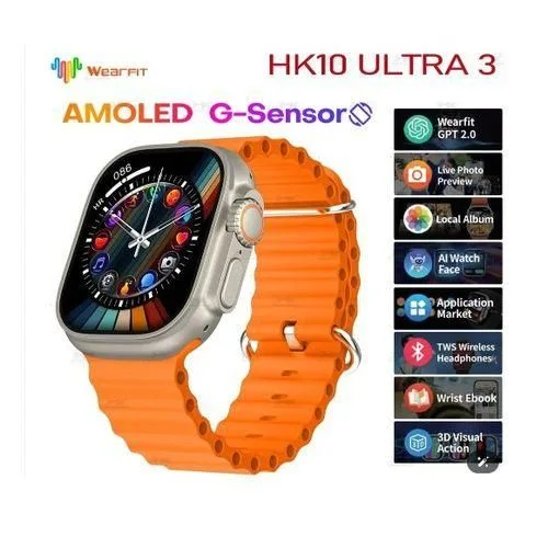 ساعة Smart Watch HK 10 Ultra | تدعم ChatGPT، شاشة AMOLED، ومقاومة للماء IP68 ⌚ بدقة 49mm 🔥