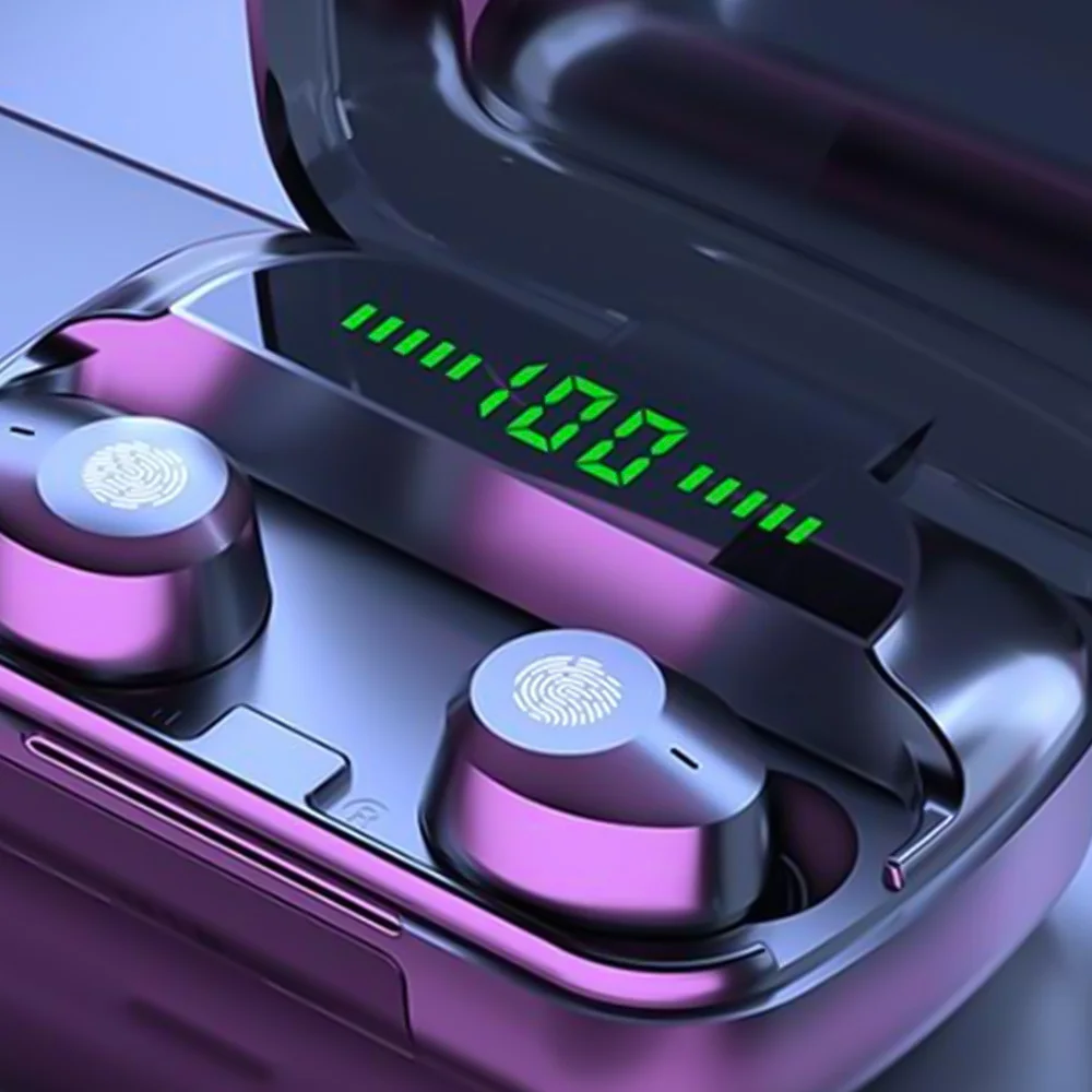 سماعة M5 Power Audio | إيربودز + باوربانك للطوارئ، شاشة ديجيتال وصوت محيطي 🎧🔋