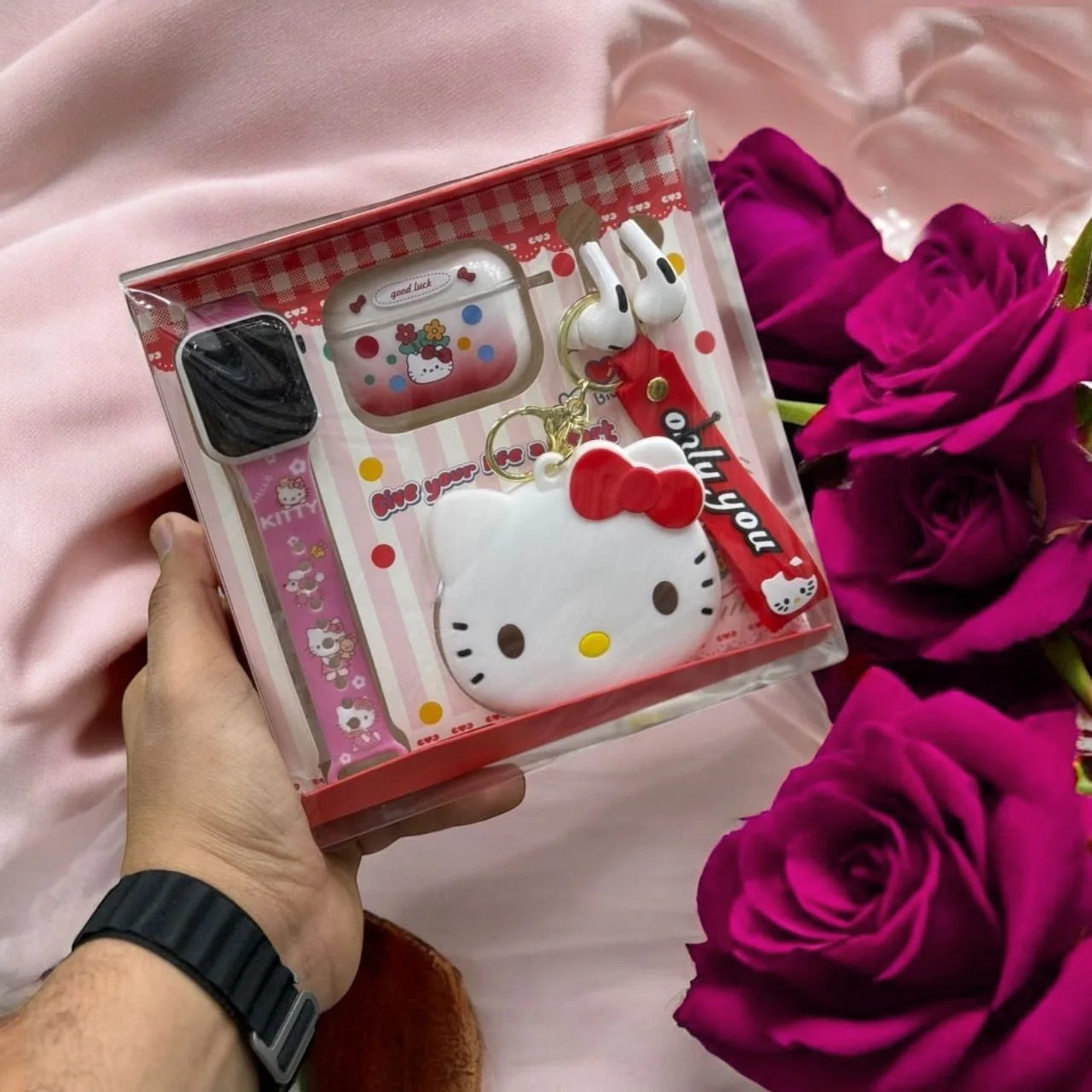 طقم هدايا ديزني للبنات | ساعة سمارت + سماعة إيربودز TWS + ميدالية كرتون 🎀✨