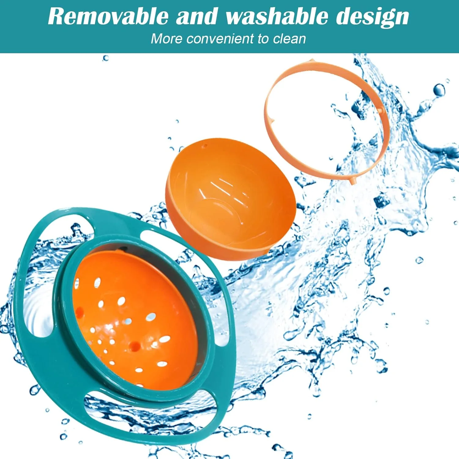 الطبق الدوار الذكي 360 درجة المانع لانسكاب الطعام للأطفال