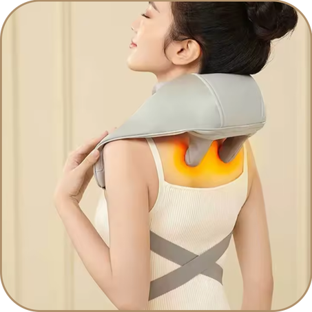 مساج 6D لاسلكي - تدليك الرقبة والكتفين مع تدفئة.