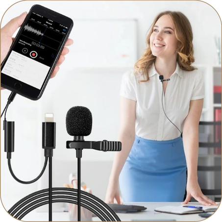 مايكروفون لافالير Type-C - متوافق مع الهواتف والأجهزة اللوحية وغيرها