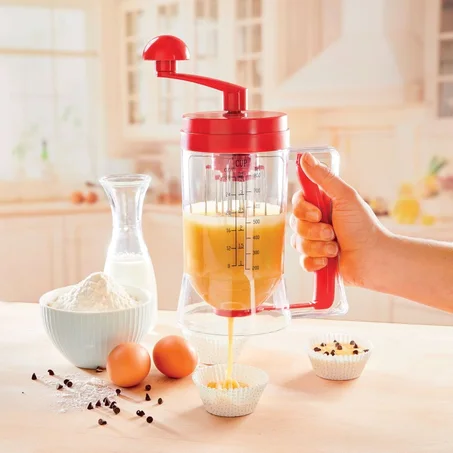 Distributeur de batterie de gâteau avec étiquette de mesure