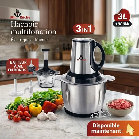 Hachoir Multifonction Électrique et Manuel – Mr. Küche