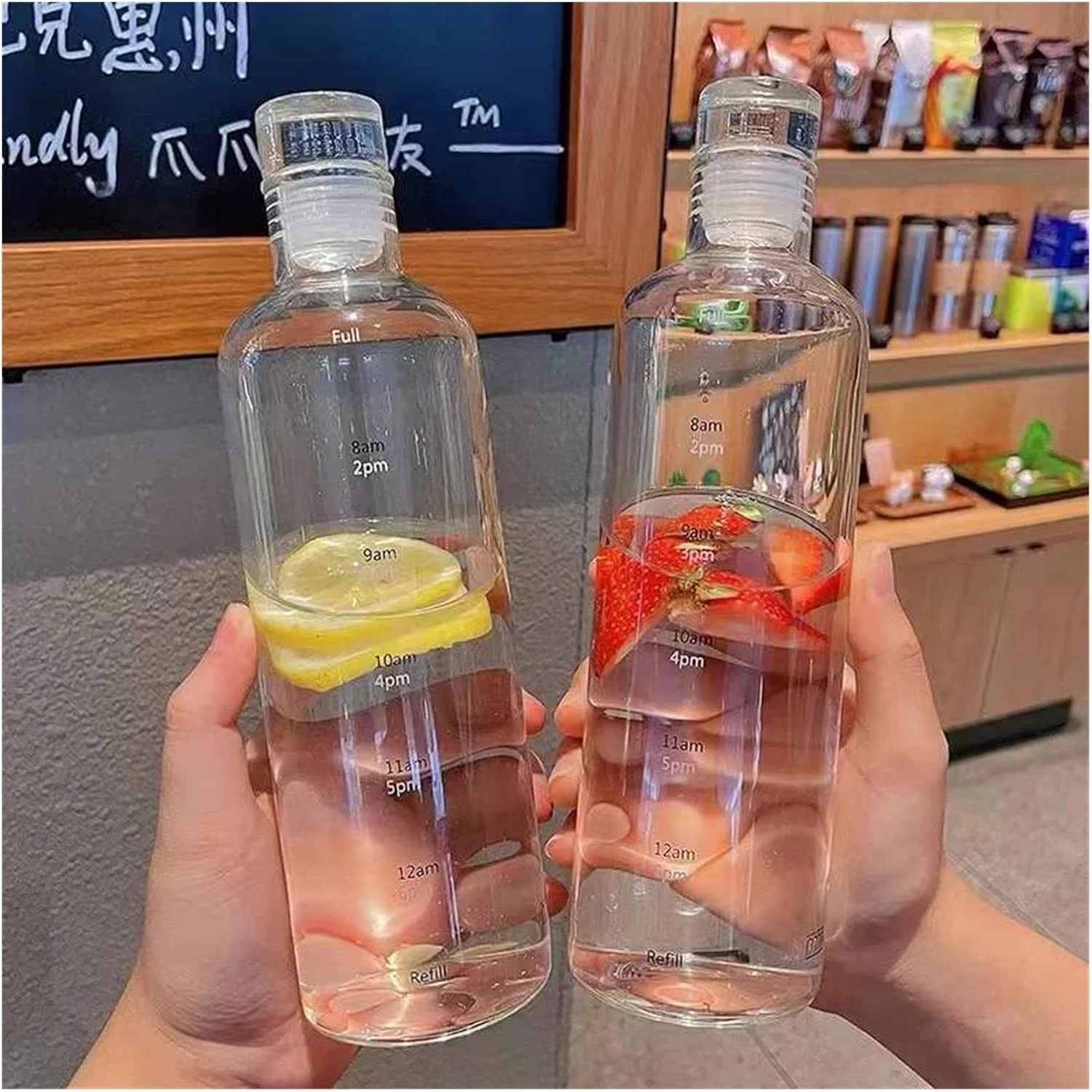 Bouteille en Verre Borosilicate avec Graduation Horaire – 500 ml