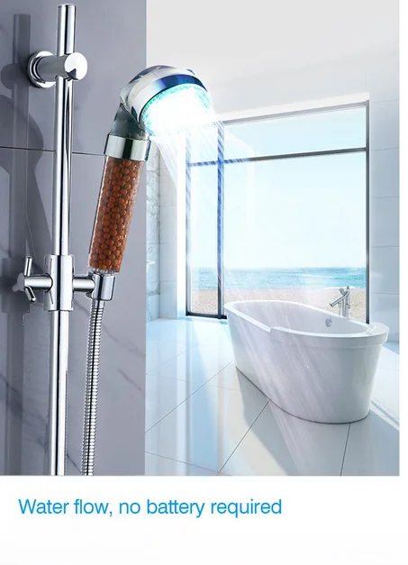 Pommeau de douche anti calcaire avec des pierres volcaniques