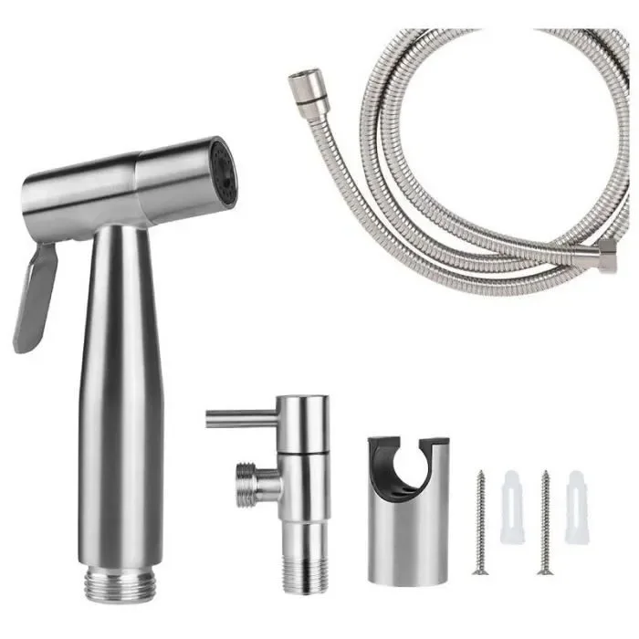 nsemble douchette WC - VENTCY - flexible 1,5 m - Inox lissé - Economie d'eau - Argent