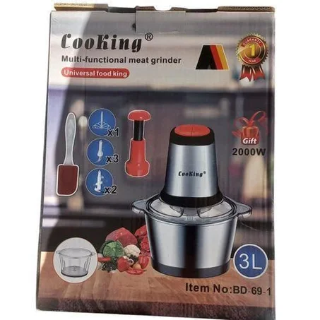 Hachoir Électrique Multifonction 2000W – Robot de Cuisine Puissant 3L avec Lames Inox Mixeur, Hachoir & Broyeur Ultra Rapide