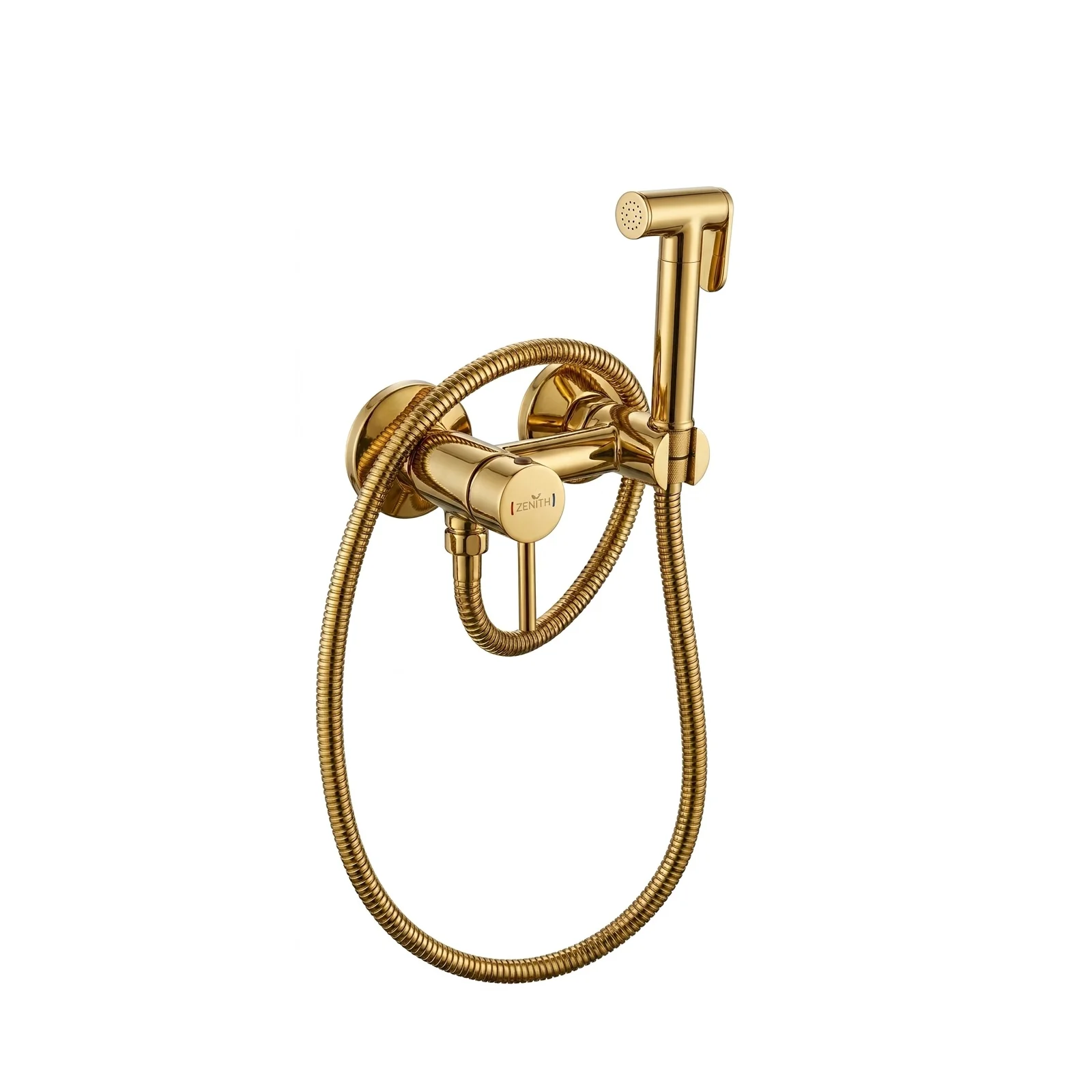 Kit WC 11 cm Gold Zenith – Douchette Hygiénique WC Dorée avec Mitigeur Mural, Flexible Métallique et Support – Ensemble Bidet Toilette Premium