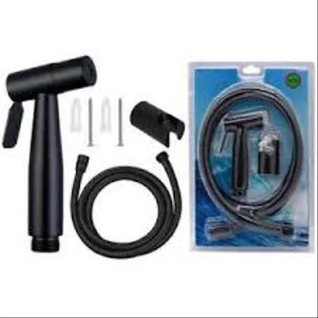 Kit Douchette WC Hygiénique Noir avec Flexible et Accessoires 1.5M– Douchette Bidet Toilette pour Hygiène Intime, Nettoyage WC et Salle de Bain