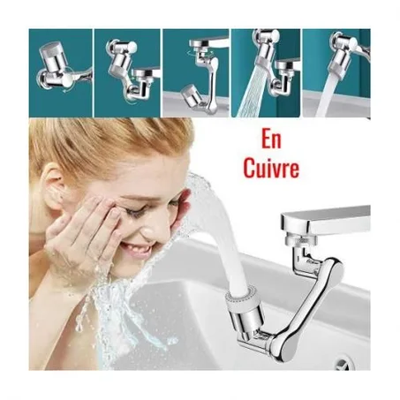 Extension de Robinet 1080° Rotative – Douchette Évier Multifonction 2 Modes de Jet | Embout Robinet Cuisine & Salle de Bain